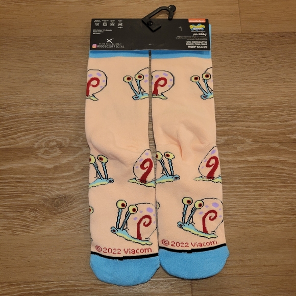 Odd Sox Spongebob Gary Socks Snail Nickelodeon Crew Adult Size 6 - 13 New - Picture 4 of 4